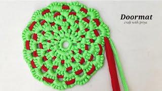 सेफ्टी पिन से पायदान बनाने का आसान तरीका , doormat making at home , doormat , craft with priya