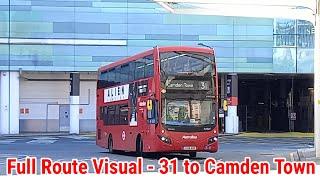 Full Route Visual | London Bus Route 31 - White City to Camden Town | (VMH2485) LK18AHP