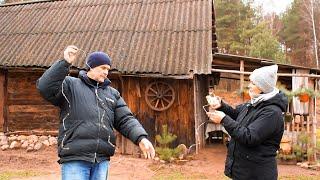 Rainy winter day. Family life in a remote village. Hatch, Heating, Doors