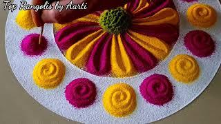 Simple Rangoli Designs | Relaxing Videos | Satisfying Videos | Top Rangolis by Aarti | Easy Rangolis