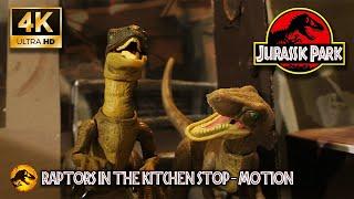 Jurassic Park | Stop-Motion Raptors in the Kitchen Scene | 4k |