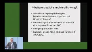 12. "Impfpflicht im Arbeitsverhältnis?" Dr. jur. Mario Eylert