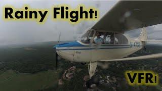 Flying to grassroots fly-in in an antique 1946 Aeronca Champ! VFR flying in the rain!