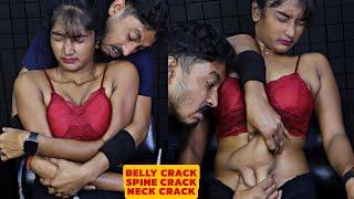 Girl Received Full Body Crunchy Cracks | Head Massage & Neck Cracking | Spine & Belly Cracking ASMR