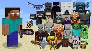 HEROBRINE vs All Mobs in Minecraft