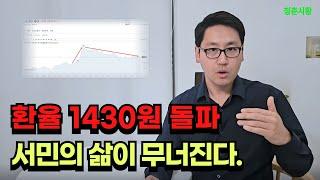 환율 1430원 돌파, 처참한 대한민국 경제(달러 매수 이유)