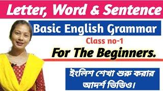 Basic English Class- 1Alphabet, Vowels, Semi-Vowels,Words, Sentences,Assertive, Interrogative.s+v+o.