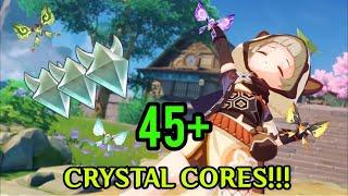 Crystal core farming Easy routes!!! | 45+ crystal flies using Sayu/Yaoyao | Genshin Impact