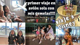 viajé sola en avión con mis gemelas de 5 años!! ️+ nos fuimos para DISNEY 