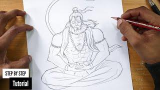 How To Draw Lord Hanuman Full Body Detail Step By Step Tutorial For Beginners @AjArts03