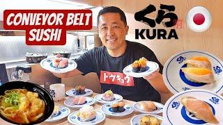 World's BIGGEST Conveyor Belt Sushi Restaurant!  KURA SUSHI IN TOKYO JAPAN 