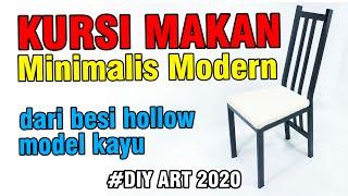 Membuat KURSI MAKAN Minimalis Modern dari Besi Hollow holo Model Kayu   KURSI Cafe  DIY Dining CHAIR