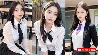 [4K] University Uniform 女大学生 | Ai LOOKBOOK