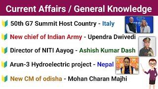 Weekly Current Affairs 2024 | Daily Current affairs | General Knowledge Questions and answers