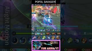 POPOL insane savage!!! Best top 1 build. #mobilelegends #top1global #popolbestbuild #yuriasura