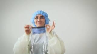 How to Wear a Face Mask with Surgical Ties and Visor Safely - Medical PPE Donning and Doffing