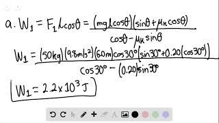 A constant horizontal force moves a 50 kg trunk 6 0 up a incline at constant speed  The coefficient