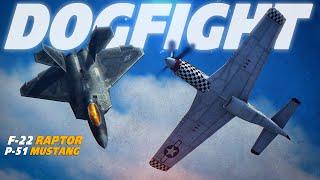 F-22 Raptor Vs P-51 Mustang DOGFIGHT | Digital Combat Simulator | DCS |