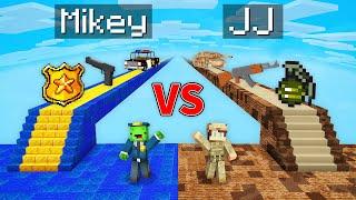 Mikey FBI vs JJ MILITARY Bridge Survival Battle in Minecraft (Maizen)