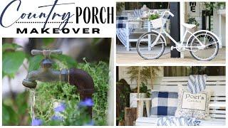 Porch Makeover ~ Porch Decorating Ideas ~ Front Porch Decor ~ Patio Makeover ~ Country Porch Swing