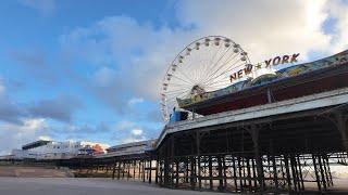 Blackpool Seaside Town On A Windy Cold Day