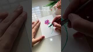 Beautiful One Stroke Flower Art | Easy & Satisfying #Shorts #OneStrokeArt #ArtShorts