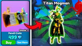 I GOT NEW ULTIMATE TITAN MOGMAN!  I SPENDED 1M GEMS FOR PENCIL CRATES - Toilet Tower Defense