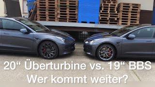 Tesla Model 3 - 20“ Überturbine vs. 19“ BBS vs. 18“ Aero (Björn Nyland) Verbrauchstest Performance