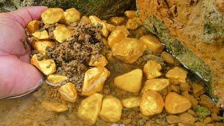 GOLD Hunting, Incredible Gold Finding & found old gold treasure under Stone of mountain