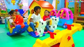 Kiddie Rides Seesaw, Ride Power Feet Wheels Cars Toys, Swimming in The Big Ball Pits Pool