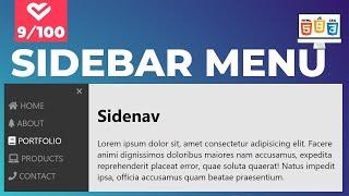 Animated Sidebar: How to Create Sidebar Menu Using Html CSS & JavaScript | 9/100 Project