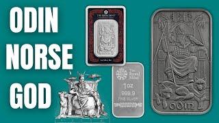 Odin The All-Father of the Nine realms of the Norse cosmos Silver & Antiqued Bars Royal Mint