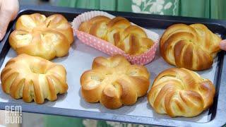 Super Soft Old-Fashioned Sweet Bread with 6 Shaping Method!
