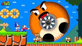 Super Mario Bros. but Everything Mario and Sonic Touches Everything Turns Into Rubber