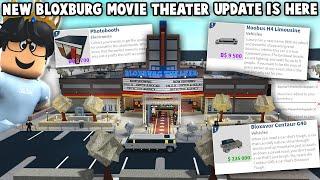 NEW BLOXBURG MOVIE THEATER TOWN UPDATE IS HERE... NEW ITEMS, PHOTOBOOTH, VEHICLES AND MORE!