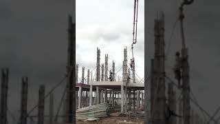 Pouring Concrete Work Column Concrete Work#structure #construction #decoration