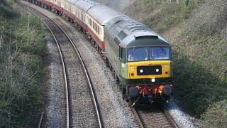 LSL Class 47 and 57 are seen passing Mudhill Overbridge