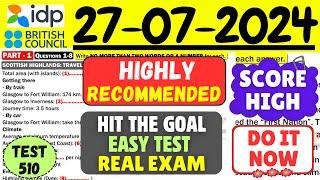 IELTS Listening Practice Test 2024 with Answers | 27.07.2024 | Test No - 510