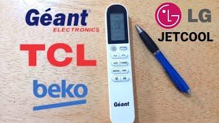 شرح وحدة تحكم مكيف Gèant/ TCL / Beco شرح كامل ومفصل.
