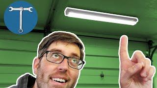 How to upgrade fluorescent garage shop lights to LEDs. T12 or T8 to LED conversion.