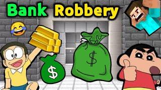 Minecraft Bank Robbery  || Funniest Robbery  || Shinchan Minecraft || Doraemon Minecraft