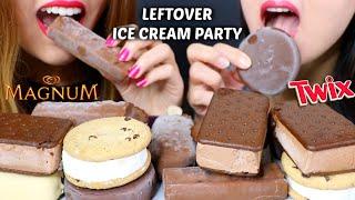 ASMR LEFTOVER ICE CREAM PARTY (Magnum + Twix) 아이스크림 리얼사운드 먹방 アイスクリーム 冰淇淋 Kem cây | Kim&Liz ASMR