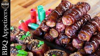 BBQ appetizer ideas | Smoked shotgun shells recipe | Bacon wrapped Oreos | Roasted Bone marrow