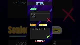 Junior vs Senior Developer: #html  #javascript #developerlife  #programming #css