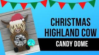 Free Christmas Highland Cow Candy Dome SVG for Cricut and Silhouette