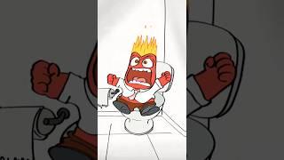 inside out - Joy x anger | cendol keju animation #insideout2 #insideout #joy #angry #insane