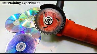 Angle Grinder with DVD CD Experiment . CD DVD angal grander Experiment.