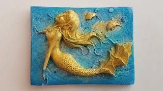 FROZEN PAINT MIXING: GOLDEN MERMAID, FILLING, FREEZING, POPPING OUT, MIXING