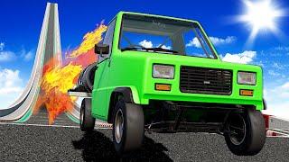 JET CAR JUMPS HUGE RAMP! (BeamNG)