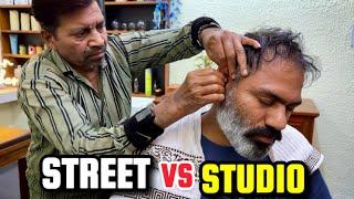 ASMR Head Massage with Neck Cracking By Indian Street Barber Pradeep #sensoryoverload #anxityrelief